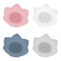 Framendino, 4 Pack White Silicone Soap Dishes Non-Slip Floral Shaped Design Self-draining Sponge Bar Soap Holder for Shower Bath