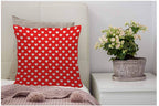 Wondertify Pillow Cover Red And White Hearts Polka Dot - Soft Linen Pillow Case For Decorative Bedroom/Livingroom/Sofa/Farm House - Couch Pillow Cushion Covers 18X18 Inch 45X45 Cm