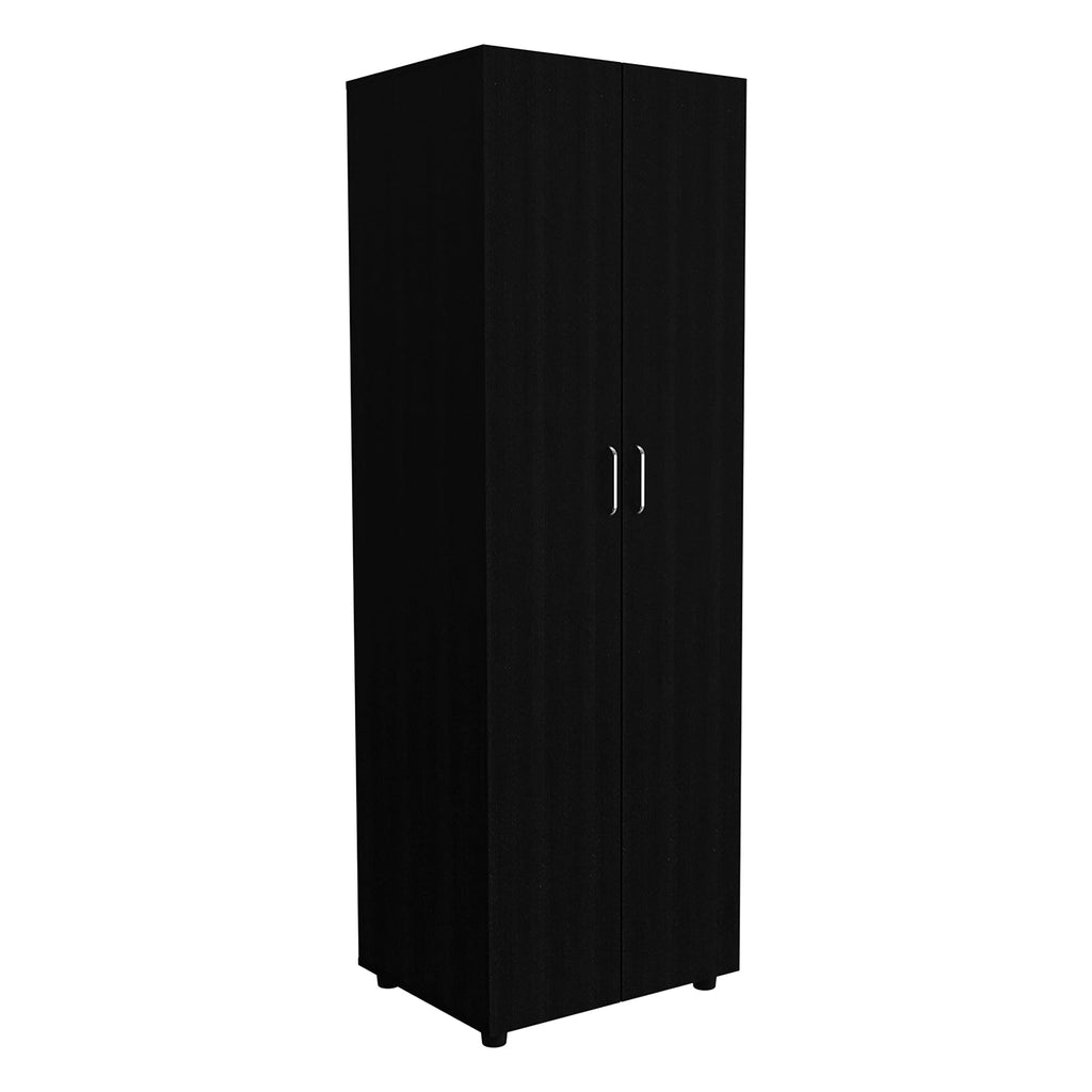 DEPOT E-SHOP Raines 2 Piece Bedroom Set, Armoire + Drawer Dresser, Black/Light Oak