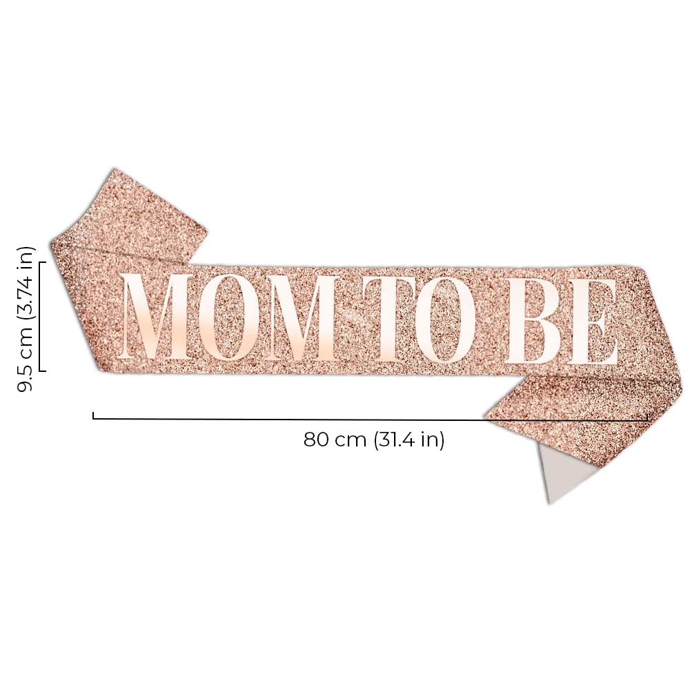 Magicshop4U Mom To Be Sash - Mom To Be Rose Satin Sash - Baby Shower Decorations, Gender Reveal, Welcome Baby, Baby Sprinkle, Ba