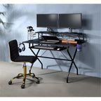 Acme Hartman Wooden Top 2-Shelf Computer Desk With Keyboard Tray In Black
