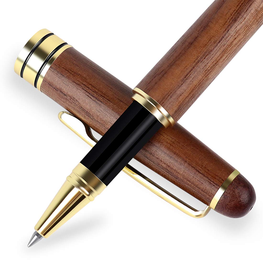Beiluner Luxury Walnut Ballpoint Pen Writing Set - Elegant Fancy Nice Gift Pen Set For Signature Executive Business Office Suppl