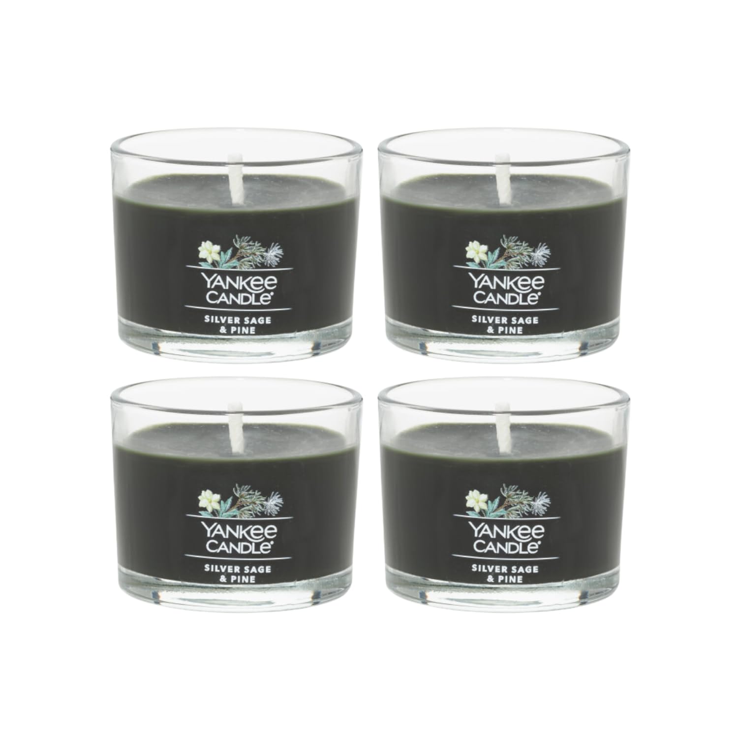 Yankee Candle Minis Jar, Silver Sage & Pine, 1.3 OZ (Pack of 4)
