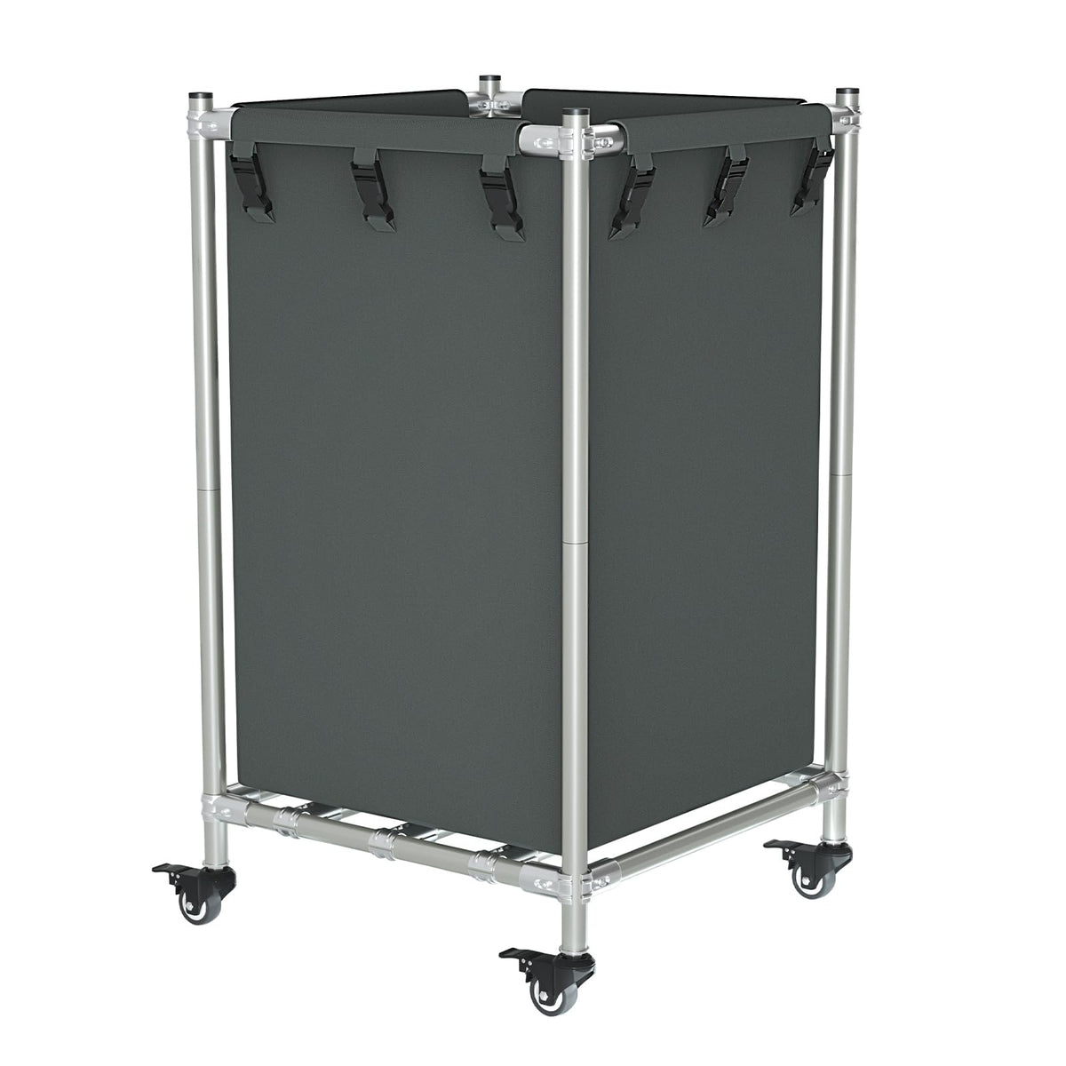 Laundry Basket with Wheels, Rolling Laundry Hamper, 38.5 Gal, Square Laundry Cart with Steel Frame and Removable Bag, 4 Casters 
