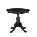 East West Furniture Ast-Blk-Tp Antique Modern Kitchen Table - A Round Dining Table Top With Pedestal Base, 36X36 Inch, Multi-Color