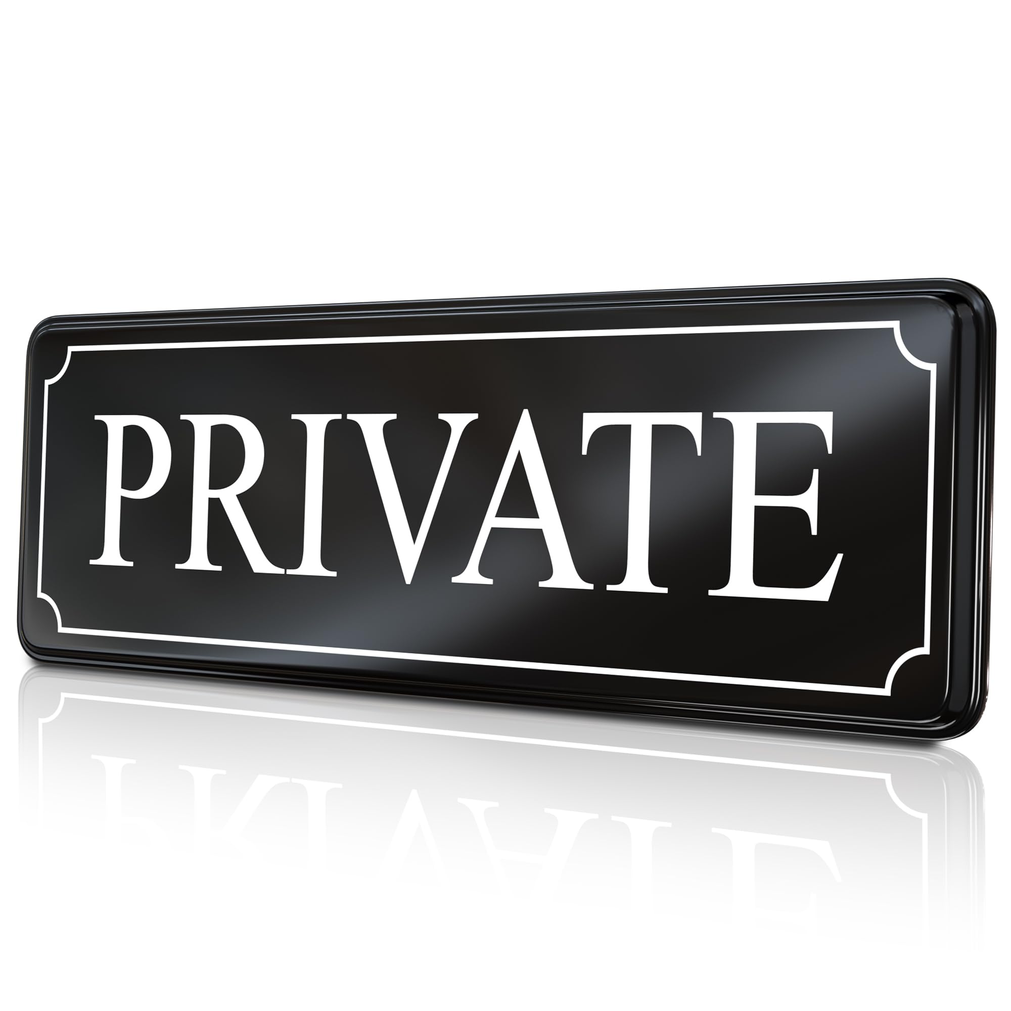 Private Sign For Office Door Business Restaurant Hotel Commercial - Privacy Black Large Signs No Entry - Self-Adhesive 9  3 In -