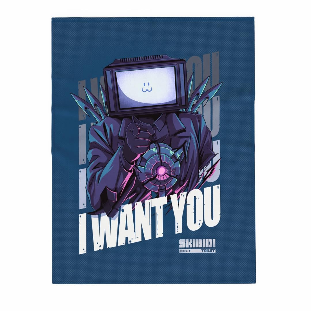 Franco Skibidi Toilet Gaming Bedding Super Soft Cozy Plush Throw, 46 In X 60 In, (Officially Licensed Product)