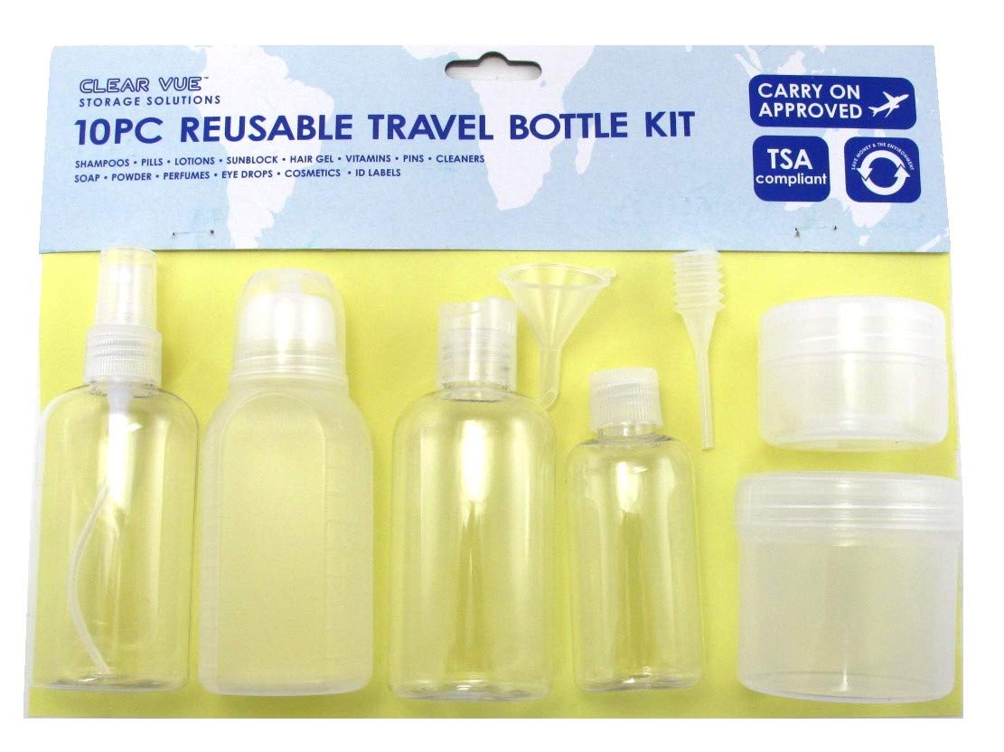 Much More Better Assorted Travel Bottle Kit - F.A.A. Approved Model No. TD100-11 Piece Set