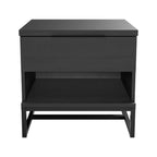 Boyd Sleep Catania, Contemporary Wood Finish, 5 Piece Drawer, Black Nightstand