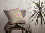 HomeRoots 18â€ Yellow Lavender Geofloral Suede Throw Pillow