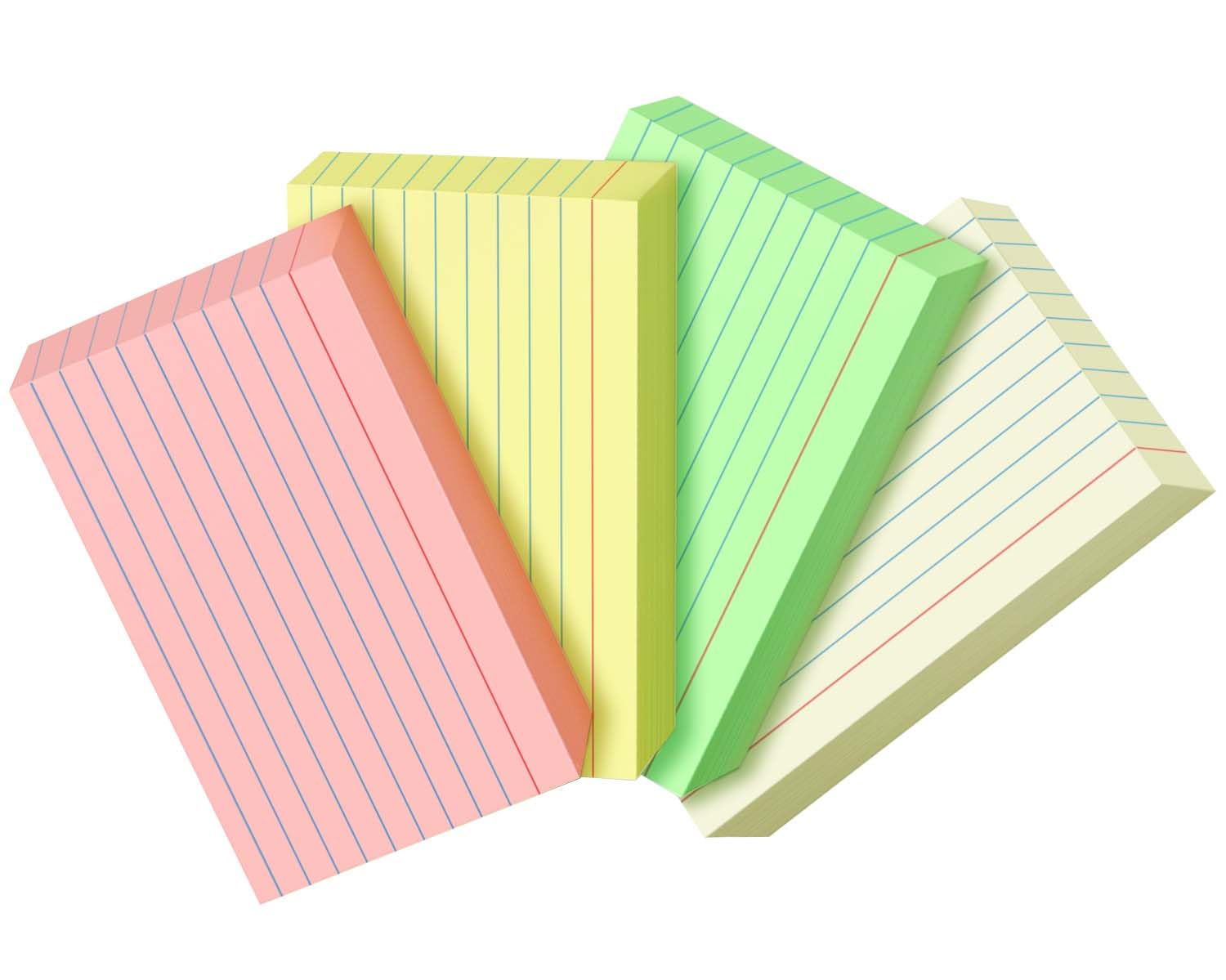 Yizuun 200 Pcs Colored Index Cards 3X5, Ruled Index Cards, Flash Cards For Studying, Heavy Note Cards For Office, Home And Schoo