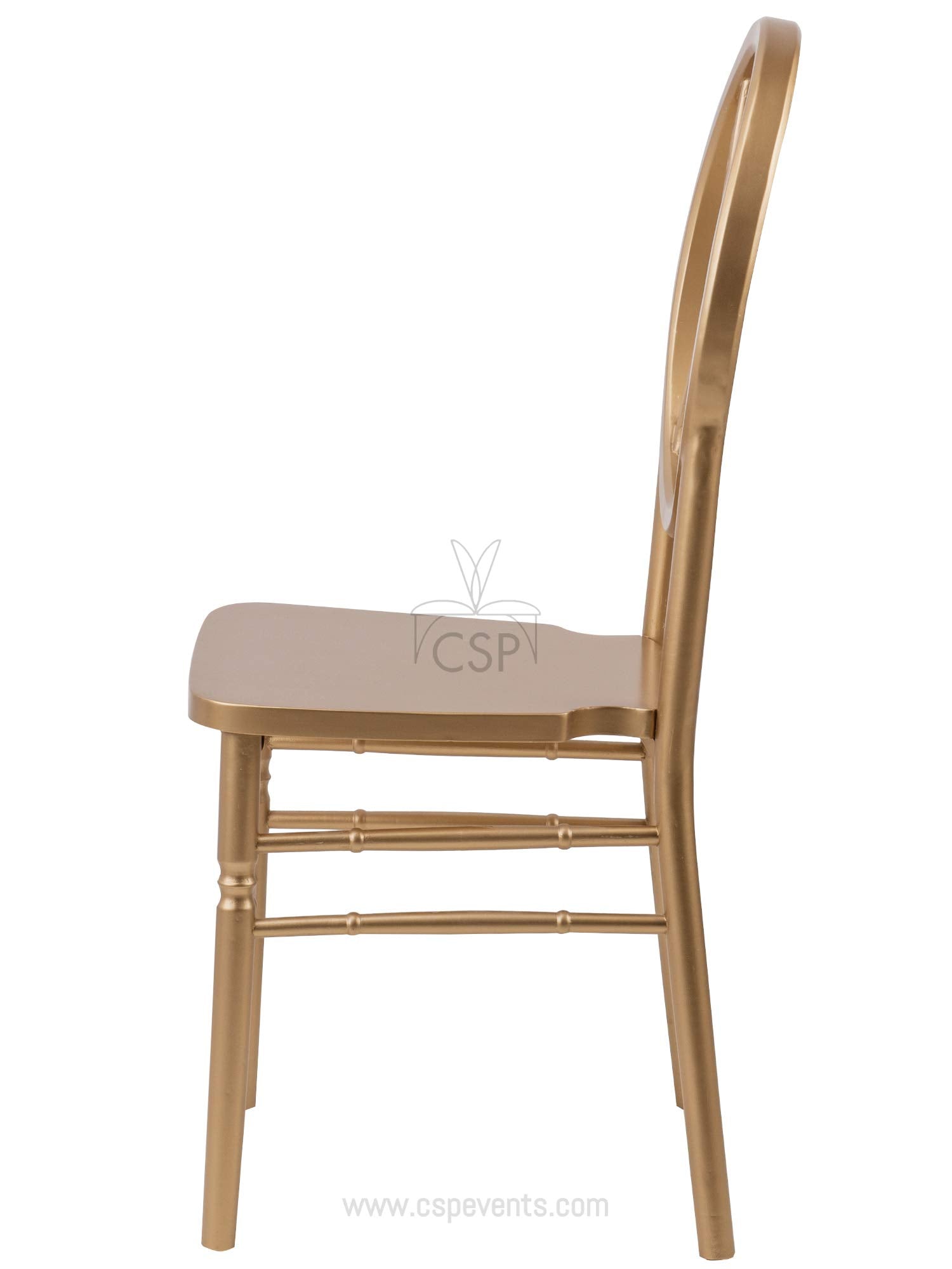 Commercial Seating Products Sandglass Gold Wood Chairs, 1-Pack