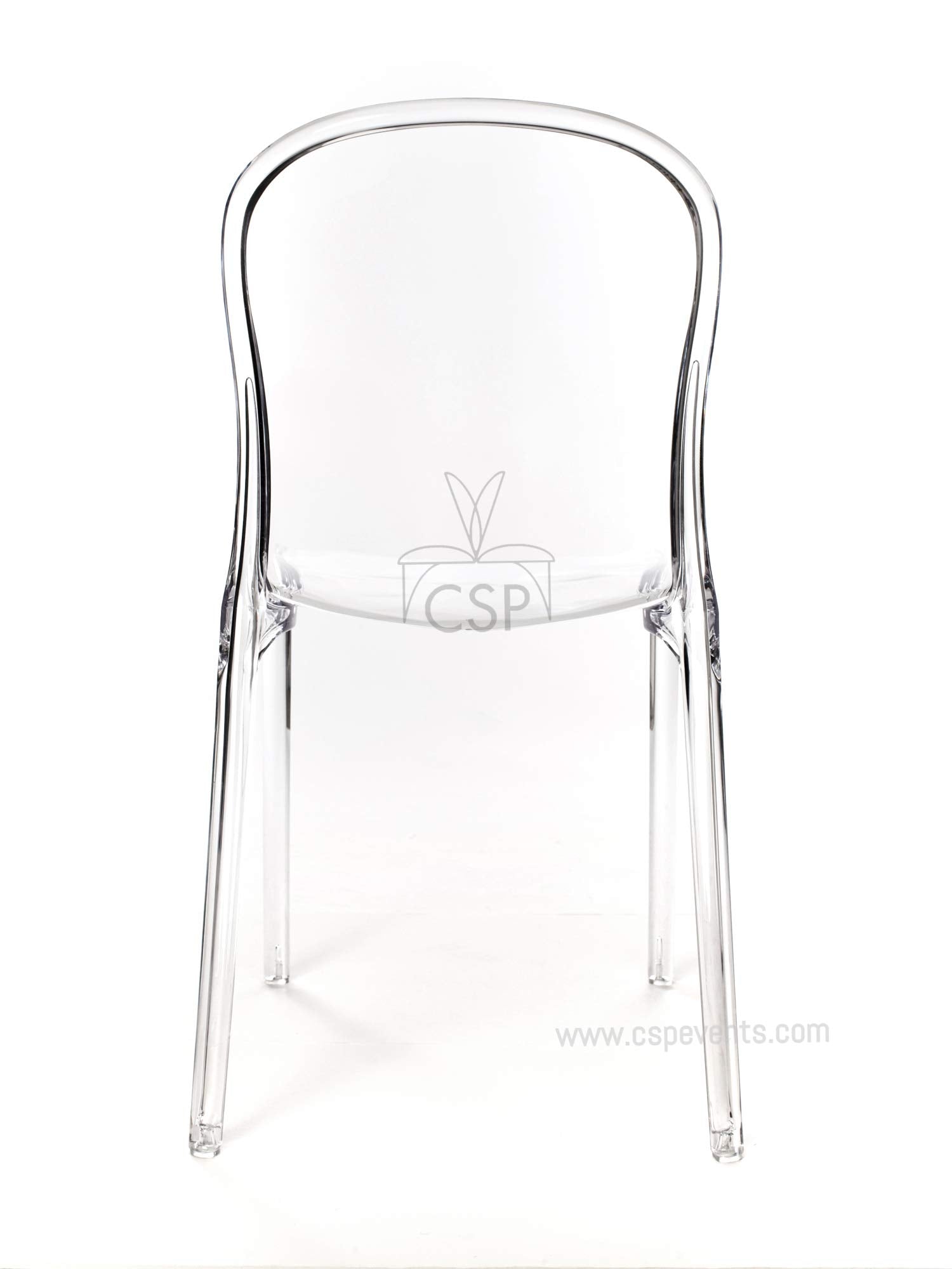 Commercial Seating Products Polycarbonate Genoa Chairs, Clear