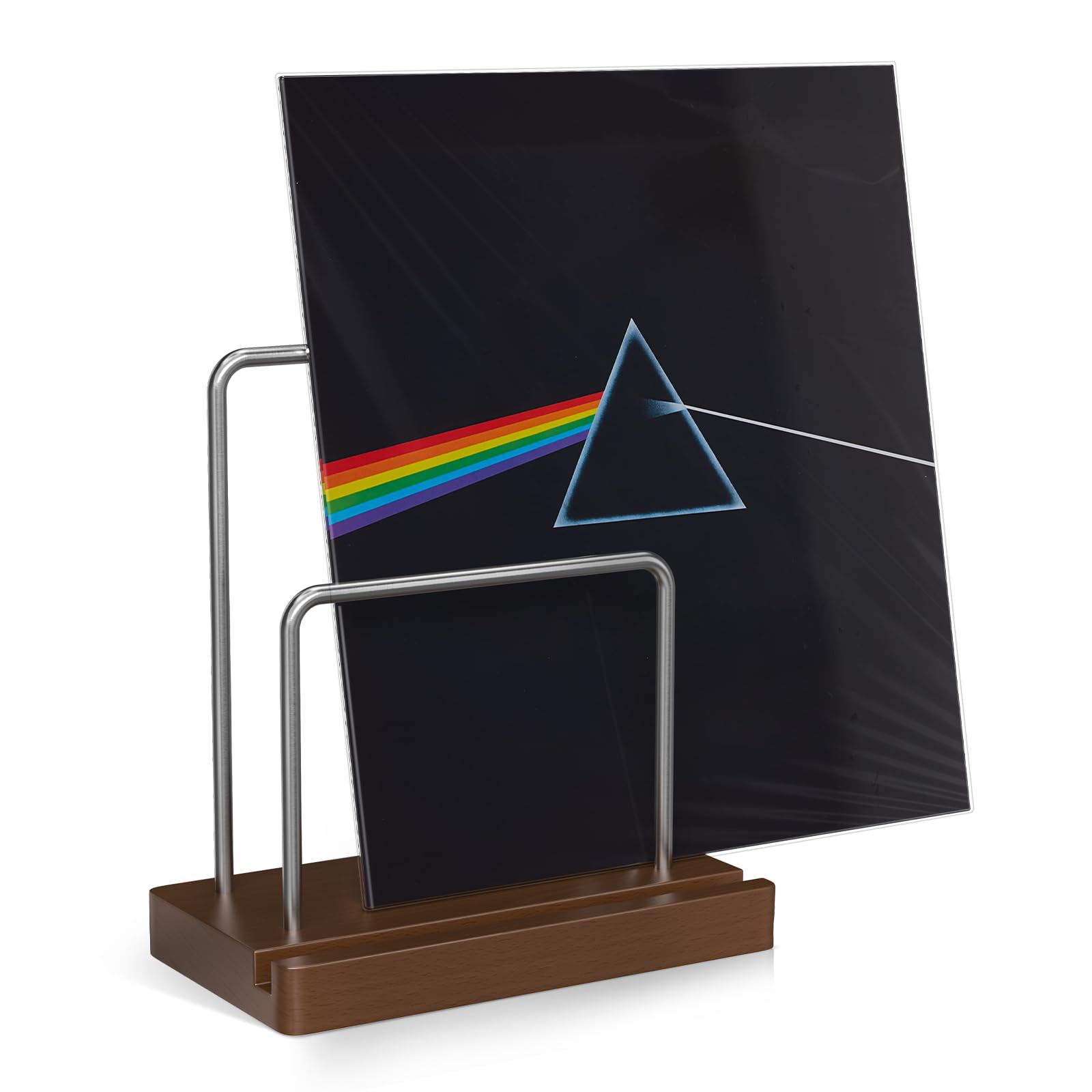 TAKMORK Record Holder Vinyl Display Storage: Vinyl Record Storage Holder Solid Wood Albums Stand Now Playing LPs Organizer Rack
