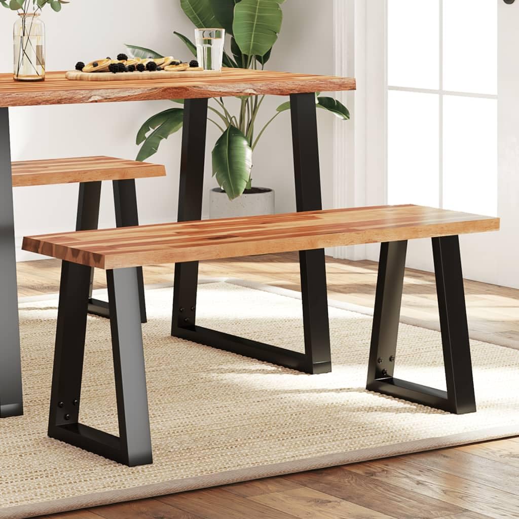 vidaXL Live Edge Solid Acacia Wood Bench