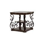 Coaster Furniture End Table with Tempered Glass Top Dark Brown 702447