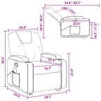 vidaXL Manual Recliner Chair for Living Room, Adjustable Recliner with Padded Seat & Backrest, Home Theater Seating with Side Pocket & Cup Holders, Cream Leather