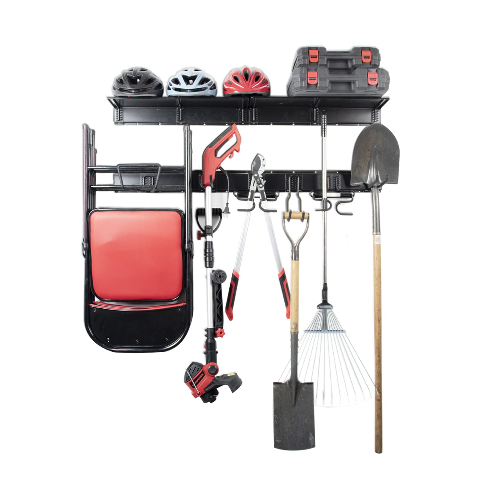 Ultrawall Tool Storage Rack with Shelf, Garage Wall Mount Organizer, Heavy Duty Steel Garage Storage Organizer Systems
