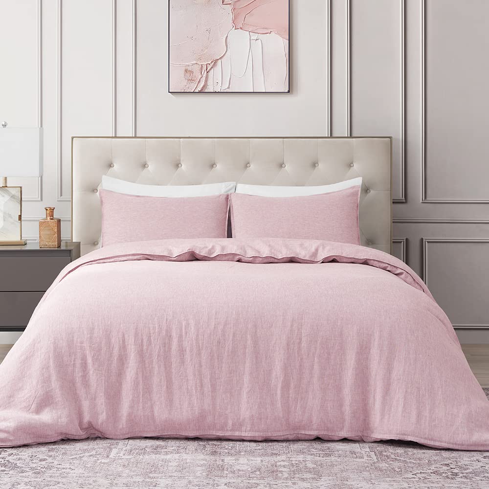 Dapu Pure Linen Duvet Cover Set, 100% Yarn-Dyed French Linen, Breathable And Durable For Hot Sleepers, 1 Duvet Cover And 2 Pillo