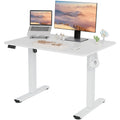 LongKe Electric Standing Desk Adjustable Height, Stand up Home Office Desk, 40x24 Inches Sit Stand Desk with Memory Preset, Whit