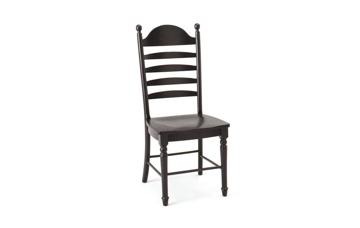 HomeRoots Ladder Back Black Hardwood Dining or Side Chair