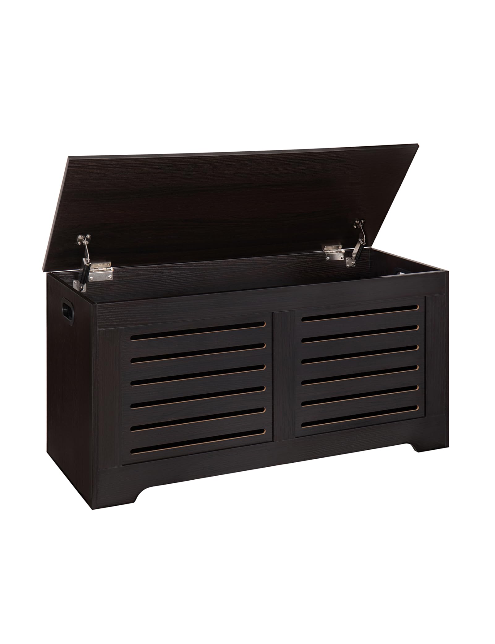 Dinzi Lvj Storage Chest, 39.4”Wooden Toy Box With 2 Safety Hinges, Retro Entryway Shoe Storage Bench With Flip-Top, Sturdy Large Storage Trunk For Living Room, Bedroom, Easy Assembly, Espresso