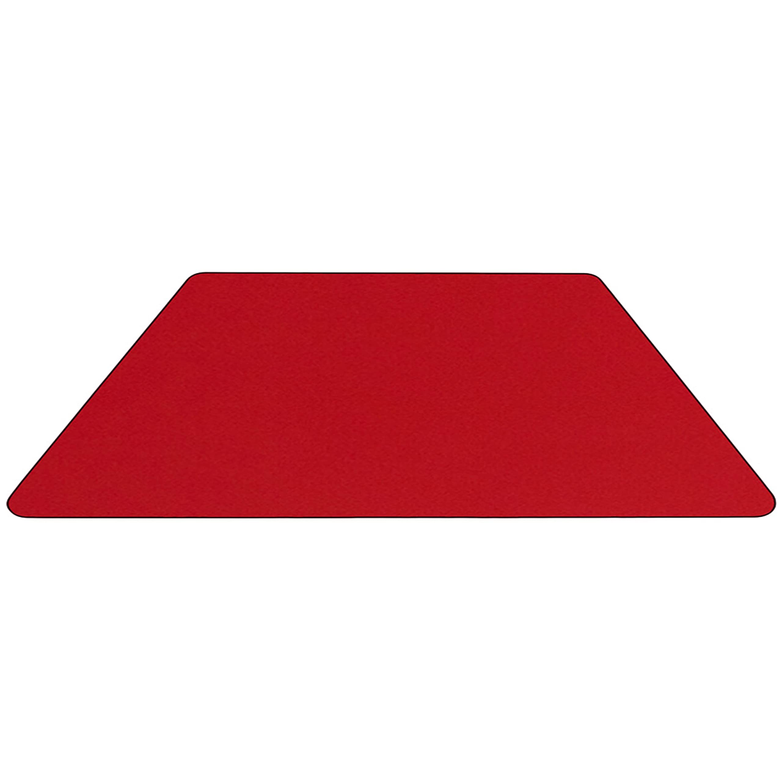 Flash Furniture Mobile 22.5''W x 45''L Trapezoid Red HP Laminate Activity Table - Standard Height Adjustable Legs