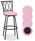 Deisy Dee 4Pcs Round Bar Stool Seat Covers Stretch Round Chair Covers For 13-16 Inch Stool Chair (Pink)