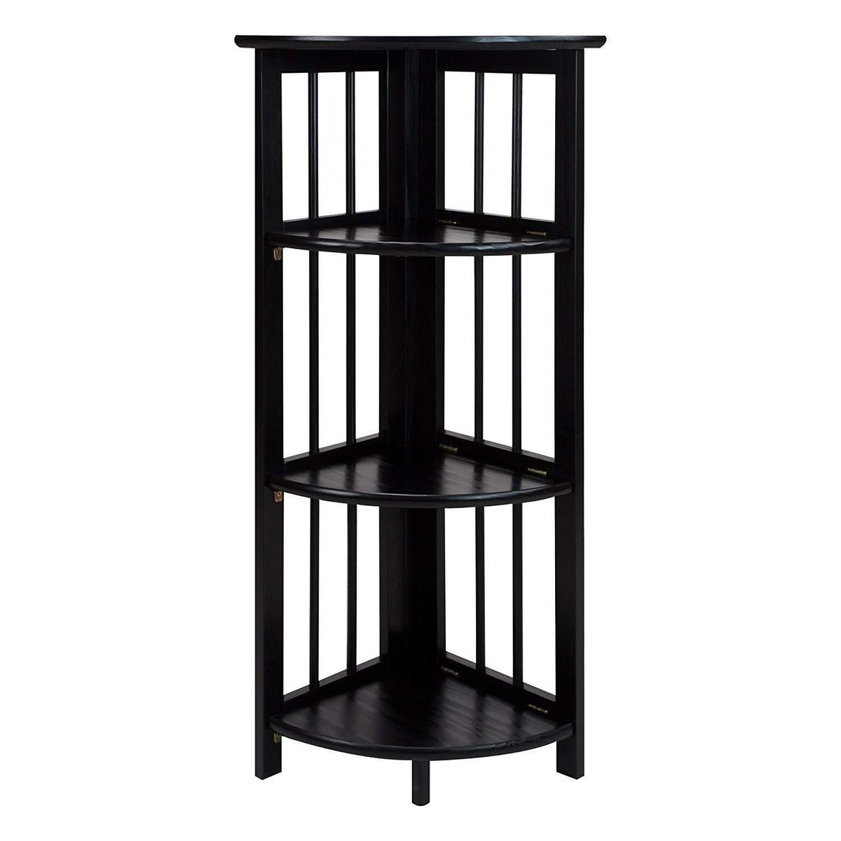 Casual Home 4 Tier Corner Folding Bookcase, Black