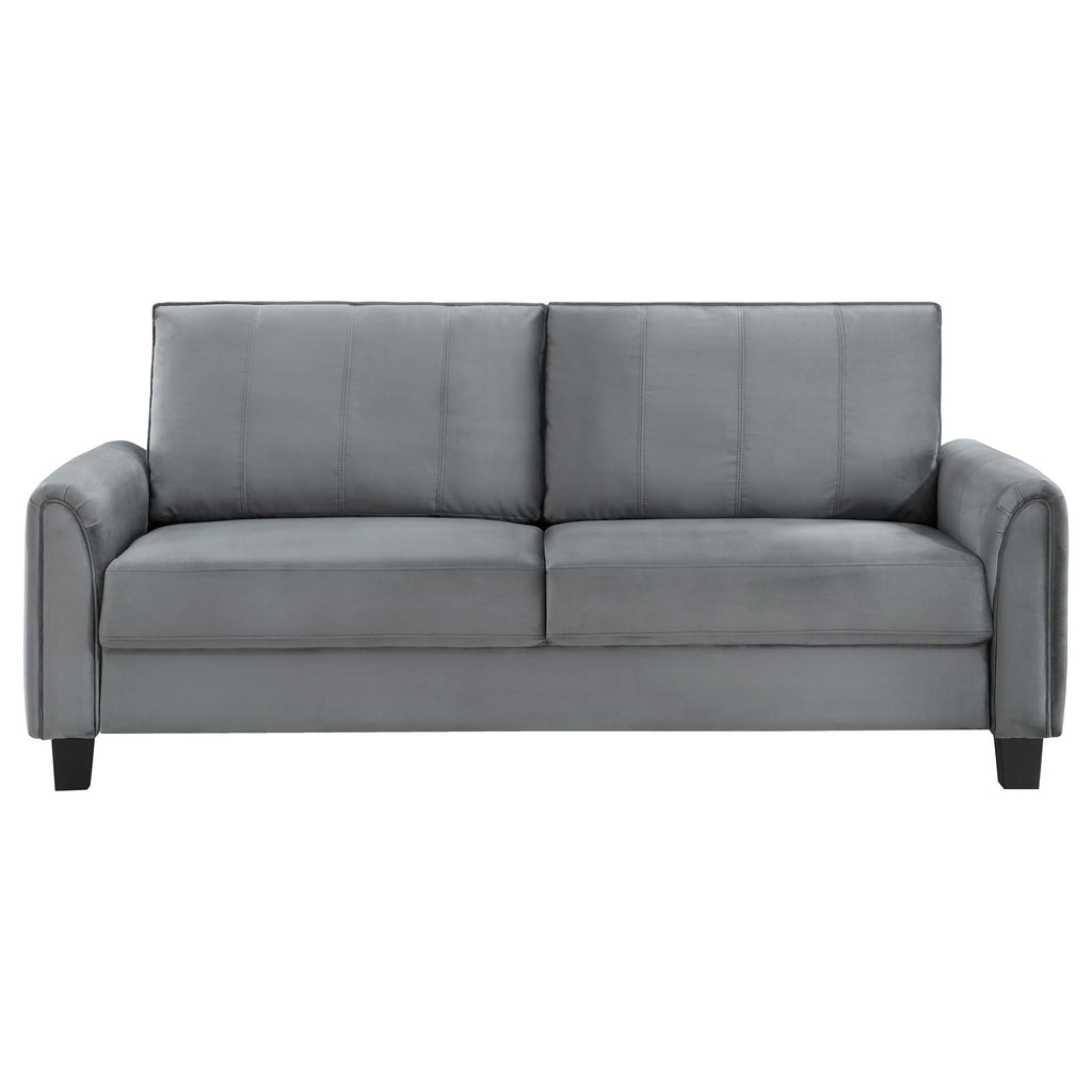 Coaster Home Furnishings Davis 2-Piece Upholstered Rolled Arm Sofa Grey
