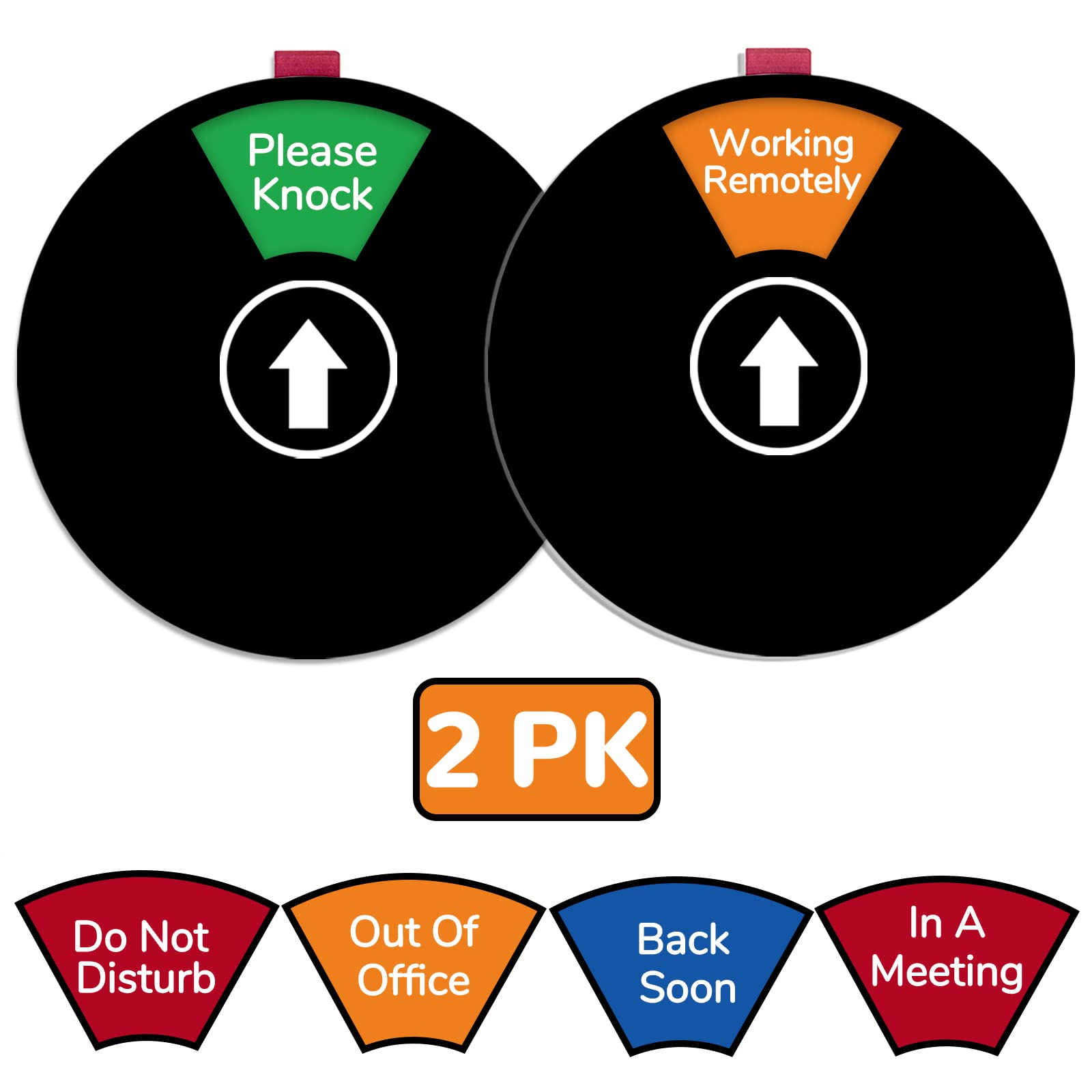 2Pk Office Private Sign, 6 Options Office Door Sign, Do Not Disturb Sign For Office, Please Knock Office Door Signs, In A Meetin