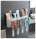ALTURAS Wall Mounted Toothbrush Holder for Bathroom, with Storage Organiser, 4 Cups