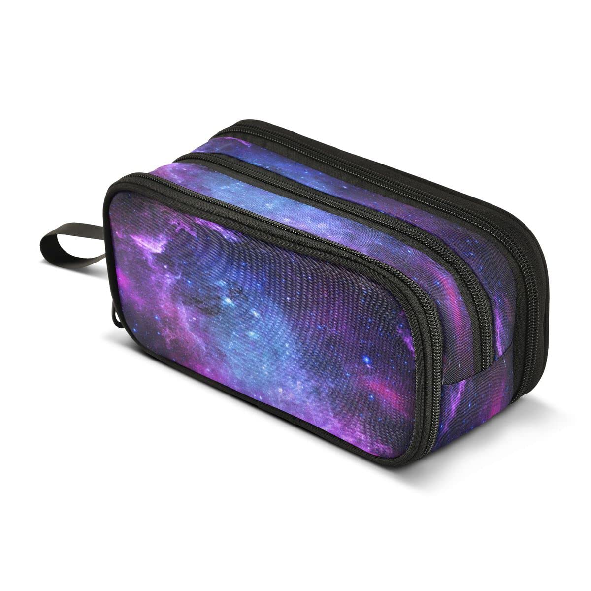 Large Capacity Pencil Case 3 Compartment Pouch Pen Bag Universe Galaxy Nebula Space For Middle High School Office College