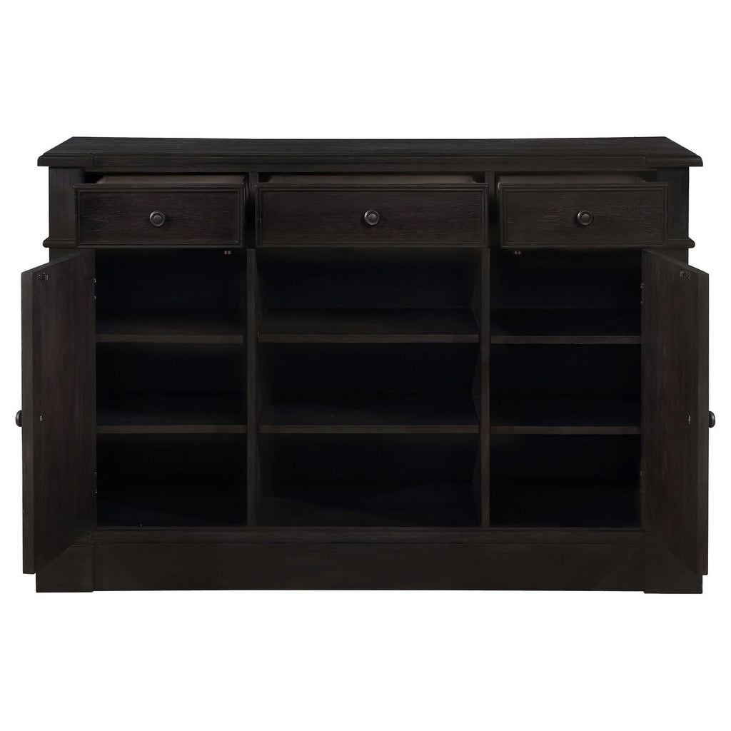 Coaster Home Furnishings Phelps 2-Door Rectangular Antique Noir Server, 39" H x 58" W x 18" D, Brown, 121235