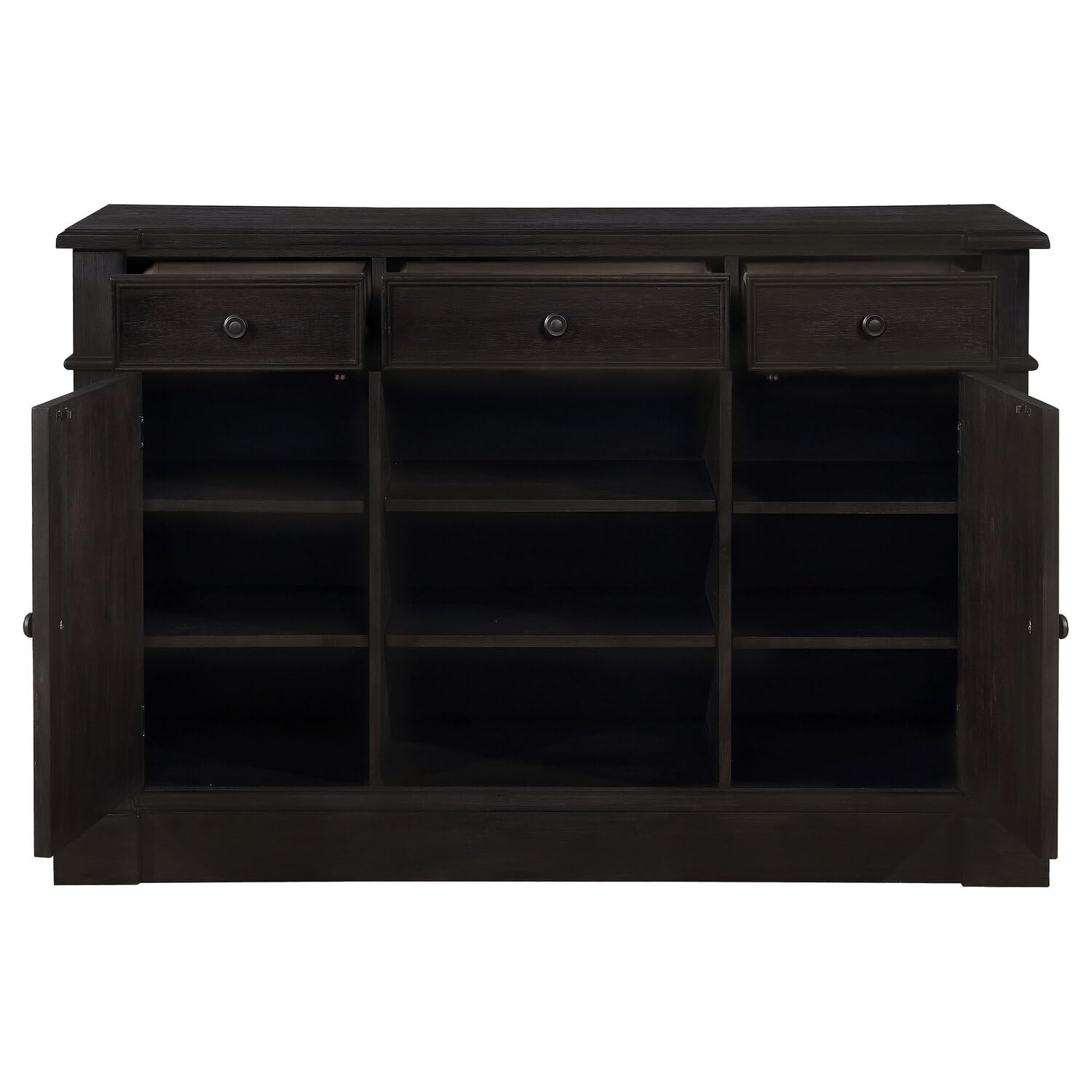 Coaster Home Furnishings Phelps 2-Door Rectangular Antique Noir Server, 39" H x 58" W x 18" D, Brown, 121235
