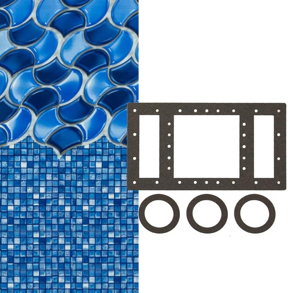 Smartline 18-Foot Round Waves Of Poseidon Liner | Overlap Style | 48-To-52-Inch Wall Height | 25 Gauge | Universal Gasket Includ