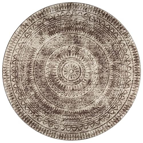 Sedona Sn7 Brown Transitional Rug Round 8' X 8'