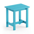 Lue Bona Outdoor Side Table, Hdps Small Outdoor Table, Rectangle Adirondack Side Table, Outside End Table For Patio, Porch, Pool, Weather Resistant/Easy Maintenance/Indoor Or Outdoor Use, Sky Blue