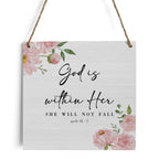Inspirational Rustic Christian wall decor Gifts, pink room Women Religious Wood Sign Home Farmhouse Wall Hanging Decor Pink Flow