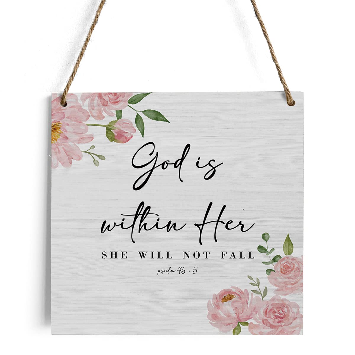 Inspirational Rustic Christian wall decor Gifts, pink room Women Religious Wood Sign Home Farmhouse Wall Hanging Decor Pink Flow
