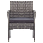 vidaXL Set of 2 Patio Armchairs with Padded Seats - Anthracite Poly Rattan - Outdoor Garden Furniture with Washable Cushion Covers - Requires Assembly