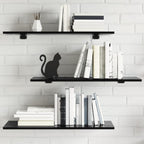 vidaXL High Gloss Black Bookshelf Boards, Engineered Wood, 31.5"x11.8"x0.6", Simple Design for Versatile Use, Set of 8