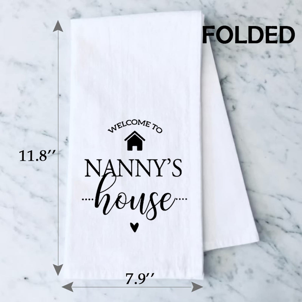 Pxtidy Nanny Tea Towel Mothers Day Tea Towel Nanny Nan Gift Grandma Gift Nanny Housewarming Gift (Nanny'S House Towel)