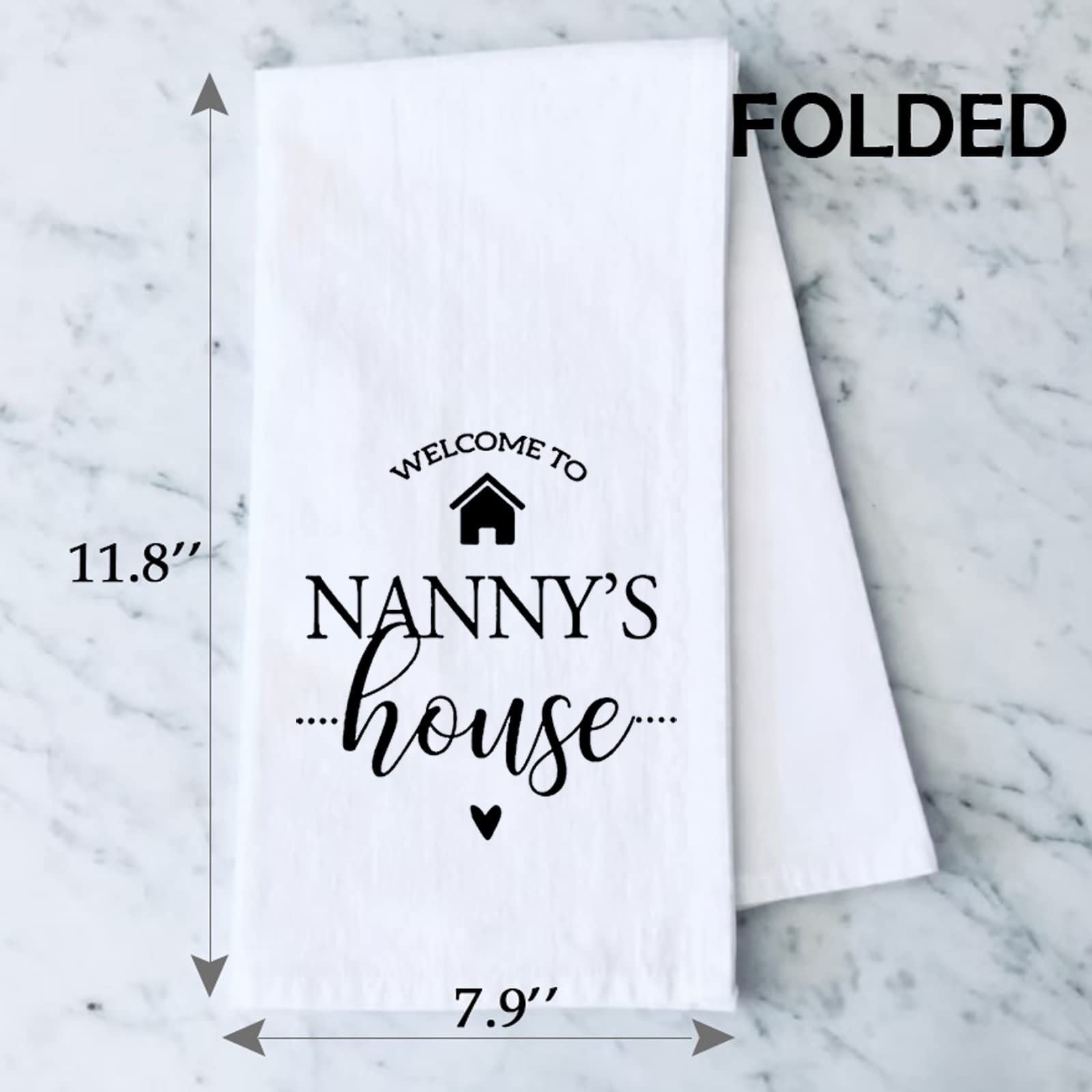 Pxtidy Nanny Tea Towel Mothers Day Tea Towel Nanny Nan Gift Grandma Gift Nanny Housewarming Gift (Nanny'S House Towel)