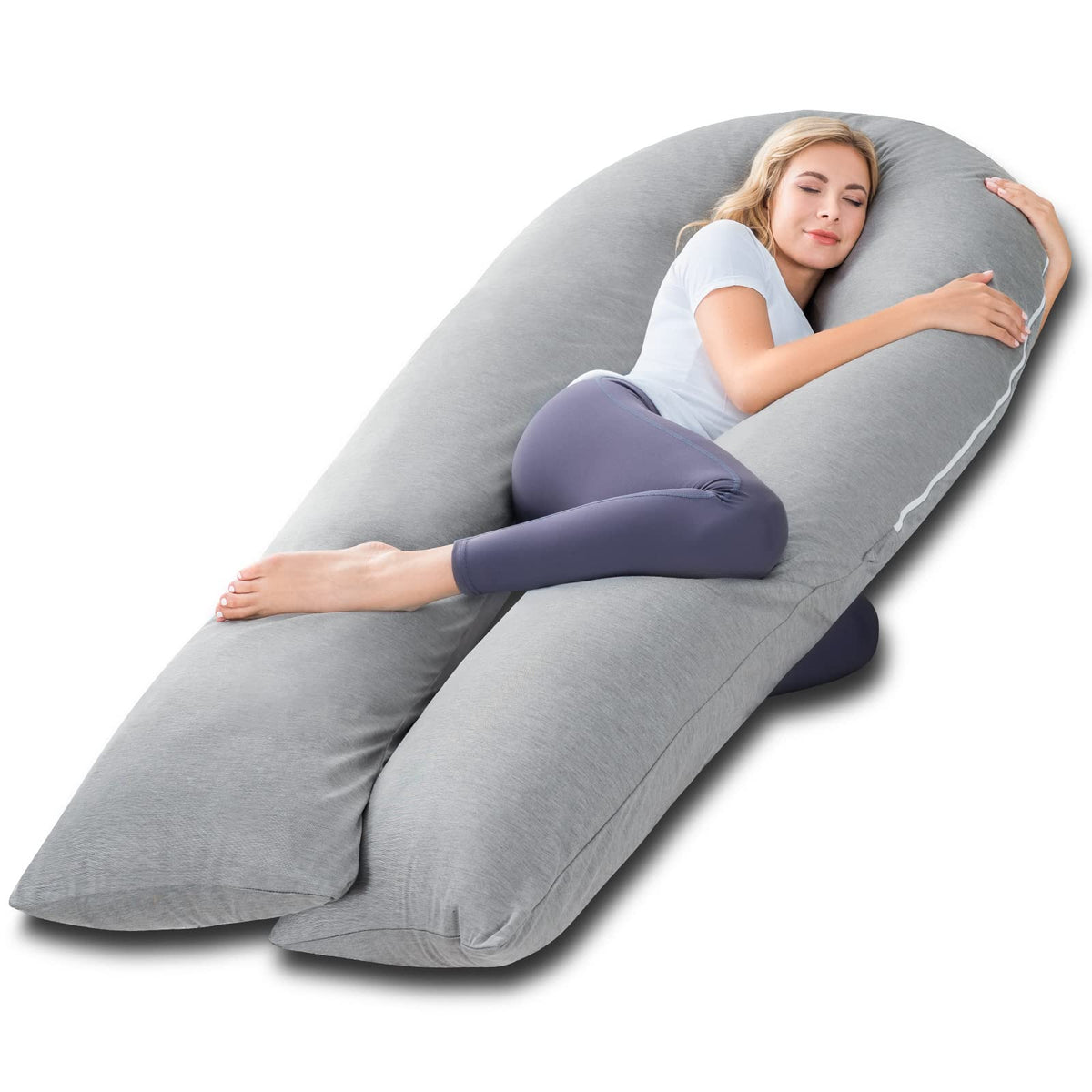 Meiz Pregnancy Pillow, Cooling Silky Pregnancy Pillows For Sleeping, 65' Full Body Maternity Pillow For Tall Pregnant Woman Wit