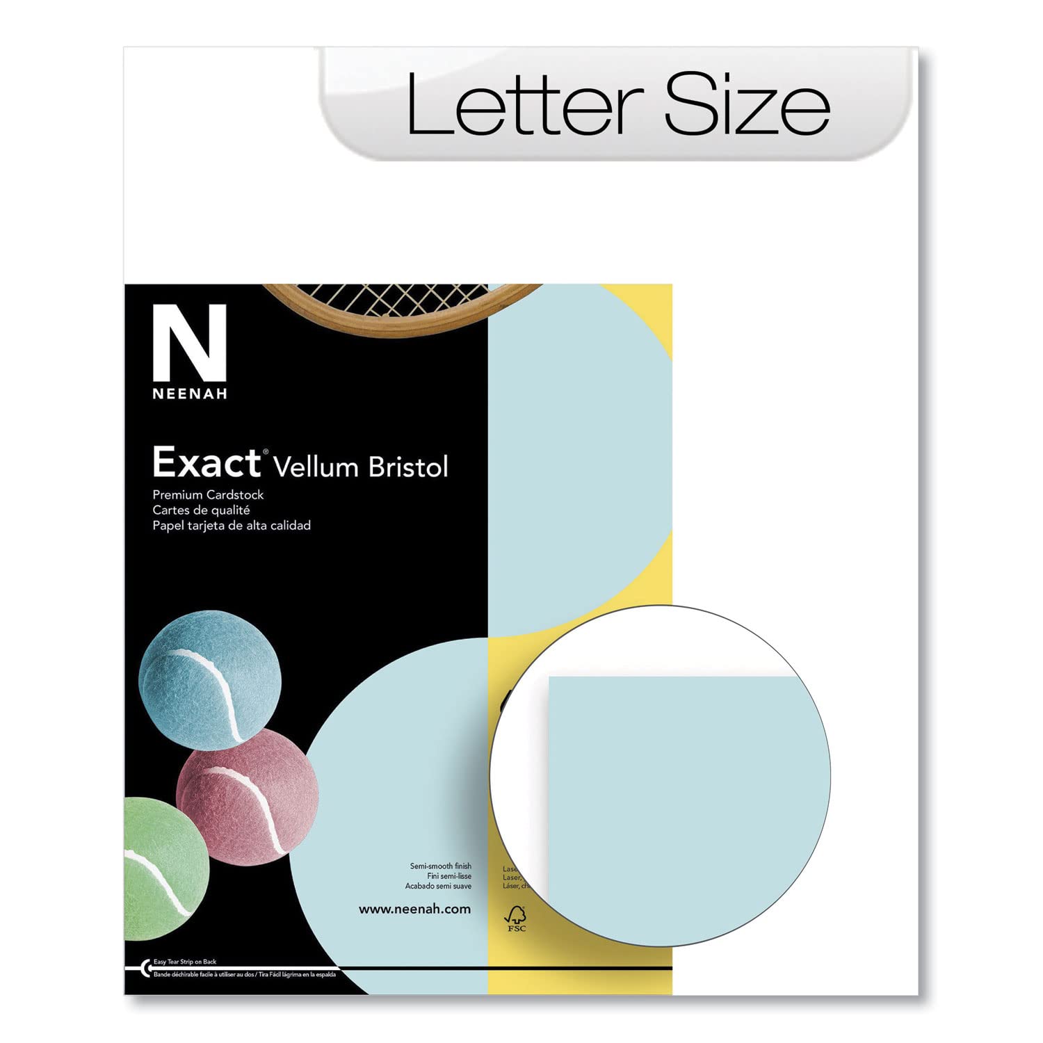 Neenah 67Lb. Exact Vellum Bristol Card Stock, Blue, 250/Pack (81328/82328)