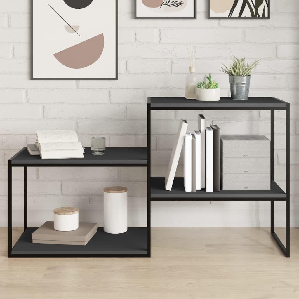 vidaXL Engineered Wood Bookshelf Panels, Set of 4, Compact Storage Solution, Replacement Boards, Gray, 23.6&quot;x15.7&quot;x0.6&quot;