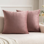 Miulee Pack Of 2 Decorative Velvet Pillow Covers Soft Square Throw Pillow Covers Solid Cushion Covers Jam Pillow Cases For Sprin