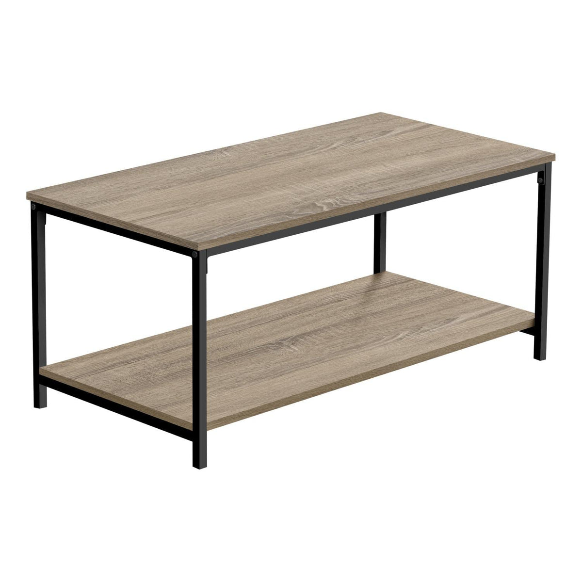 Monarch Specialties 3802 Coffee Table, Accent, Cocktail, Rectangular, Living Room, Metal, Laminate, Brown, Black, Contemporary, Modern Table-40 L/Dark Taupe, 40' L x 20' W x 18' H