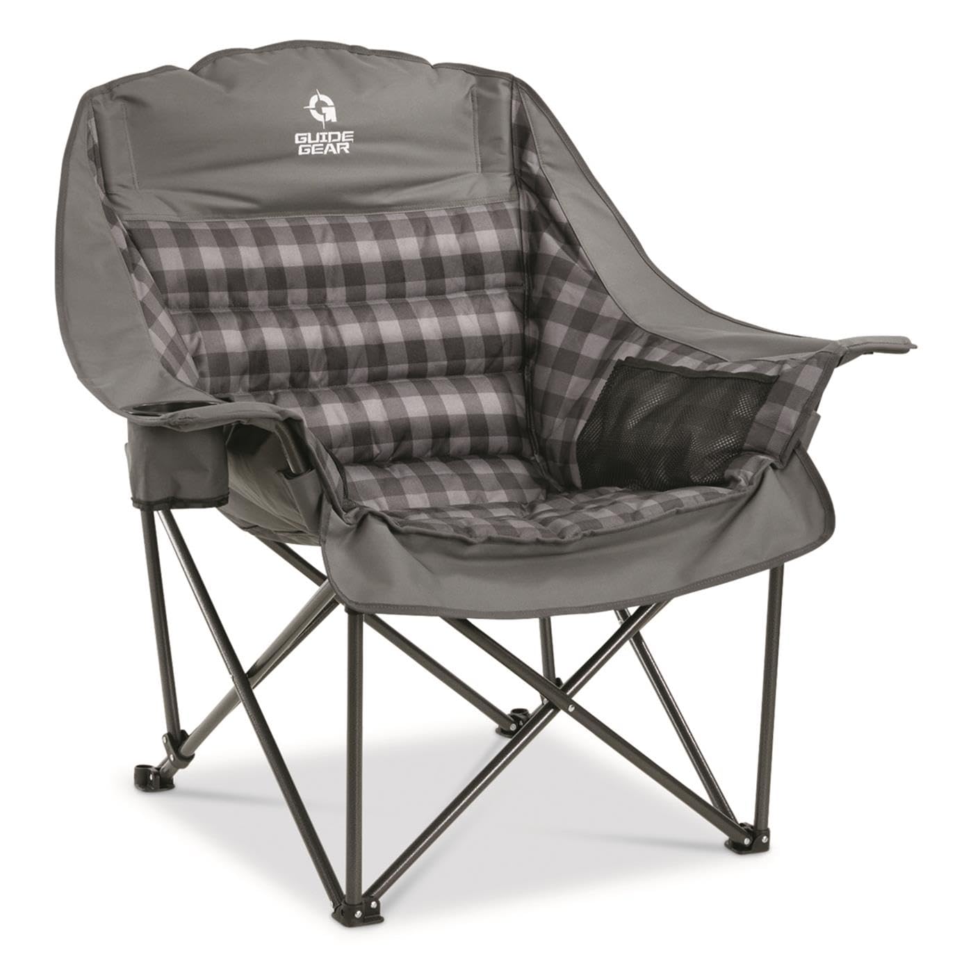 Guide Gear Oversized Extra Large Padded Camping Chair, Portable, Folding, Large Camp Lounge Chairs for Outdoor, Adults, Men and 